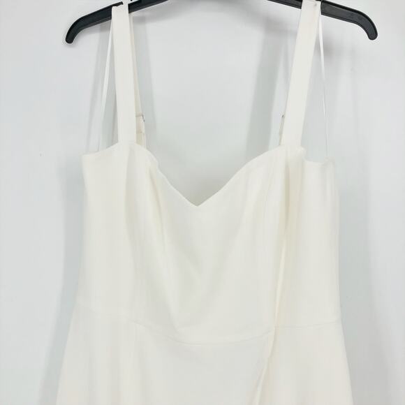 DRESS THE POPULATION Estella Gown XL Off-White Maxi Dress Body-Con Side Slit NWT - Picture 6 of 12